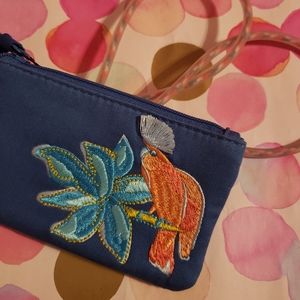 Vera Bradley "Rain Forest" Bundle; Blue Zip ID; Lanyard; NWT; Tropical; Bird